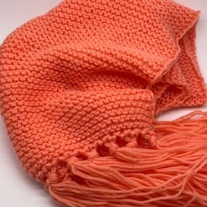 Knitted Scarf / Winter Scarf / Orange Scarf / Scarf for Women / Knit Scarf / Lon